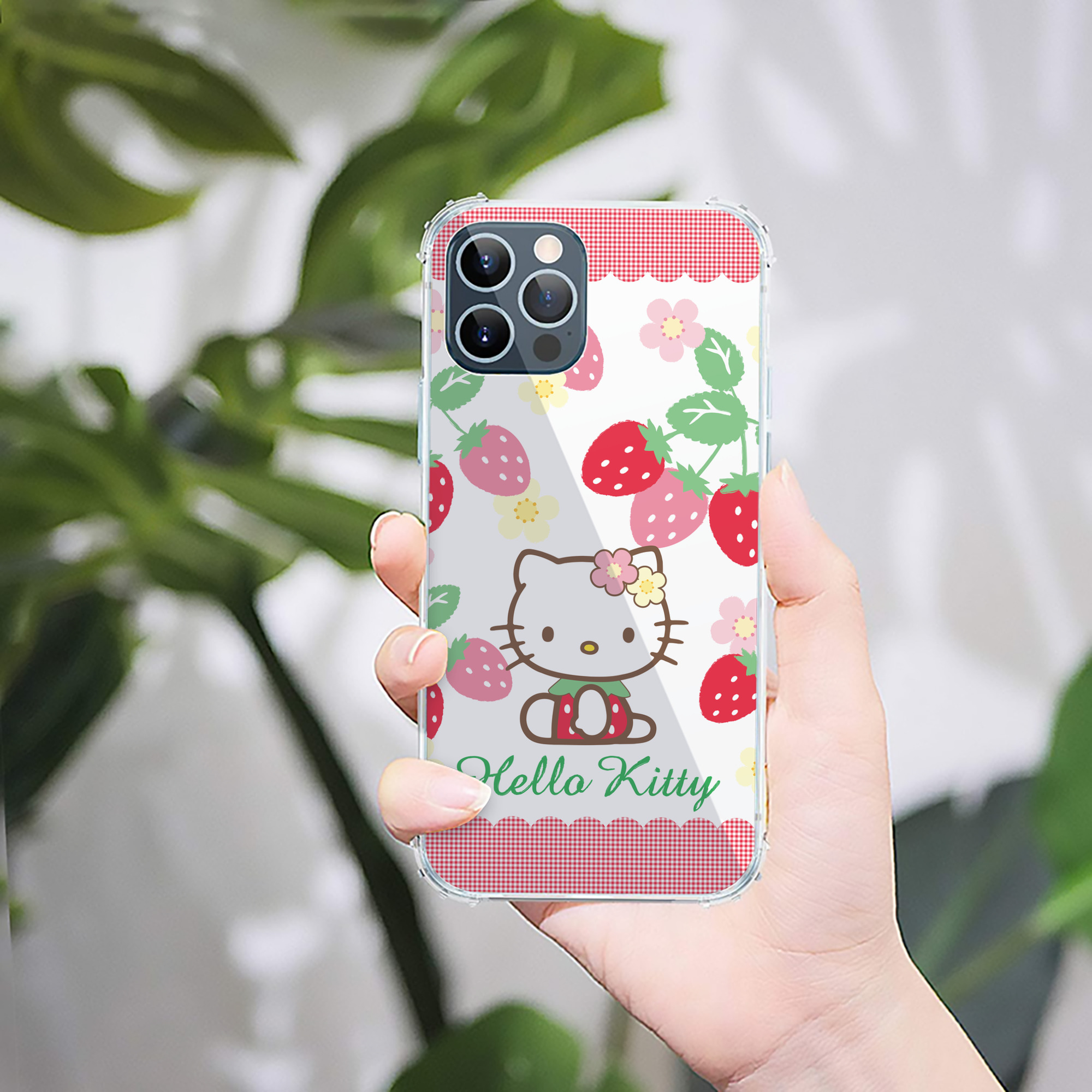 （画像用） Hello Kitty ハローキティ 【iPhone 12シリーズ対応】透明スマホケース（クリアソフトケース）